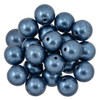 Czech Glass DRUK Beads 8mm Round SATURATED METALLIC BLUESTONE