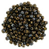 Czech Glass FIREPOLISH Beads 2mm JET BRONZE VEGA