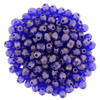 Firepolish 3mm Czech Glass Beads SUEDED GOLD COBALT