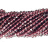 GARNET 3mm High Grade Faceted Gemstone Beads Strand