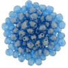 Czech Glass FIREPOLISH Beads 4mm SUEDED GOLD CAPRI BLUE