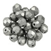 Firepolish 6mm Czech Glass Beads SATURATED METALLIC FROST GRAY