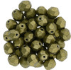 Firepolish 6mm Czech Glass Beads SATURATED METALLIC GOLDEN LIME