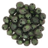 Firepolish 6mm Czech Glass Beads POLYCHROME OLIVE MAUVE