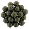 Czech Glass 8mm Round Druk Beads METALLIC SUEDE DARK GREEN