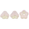 Bell Flower Czech Beads 8x6mm OPALESCENT MILKY PINK