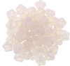 Baby Bell Flower Czech Glass Beads 6x4mm OPALESCENT MILKY PINK