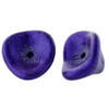 Three Petal Flower Czech Beads 12x10mm COBALT