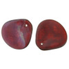 Rose Petal Czech Beads 14x13mm SIAM RUBY MATTE VEGA