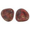 Rose Petal Czech Beads 14x13mm SIAM RUBY COPPER PICASSO