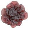 Rose Petal Czech Glass Beads 14x13mm LUSTER STONE TOPAZ MAUVE