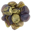 Rose Petal Czech Glass Beads 14x13mm GOLD MILKY AMETHYST