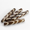 Printed Hairpipe Bone Beads 37mm BROWN