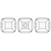 ELITE Eureka Crystal Faceted Cube Bead 6mm CRYSTAL METALLIC SUNSHINE