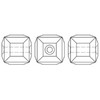 ELITE Eureka Crystal Faceted Cube Bead 4mm CRYSTAL METALLIC SUNSHINE