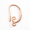 Ear Wire French Hook w/loop 19x11mm Rose Gold Plated (5 pair)