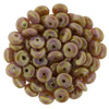 Czech Glass Beads Rondelle Disc LUSTER OPAQUE ROSE GOLD TOPAZ 6mm