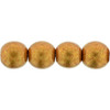 Czech Glass 6mm Druk Beads SATURATED METALLIC RUSSET FLAME