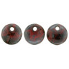 Czech Glass Lentil Beads OPAQUE RED BLACK PICASSO