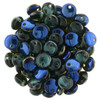 Czech Glass Lentil Beads BLUE IRIS HALF COAT TEAL 6mm