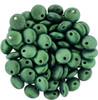 Czech Glass Lentil Beads CHROME EMERALD GREEN 6mm