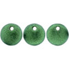 Czech Glass Lentil Beads CHROME EMERALD GREEN