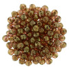 Czech Glass English Cut Beads LUSTER ROSE GOLD TOPAZ 3mm