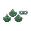 Ginkgo Beads 2-Hole Czech Glass Leaf Beads STARDANCE - HUNTER GREEN