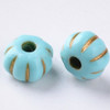 PUMPKIN ACRYLIC BEAD 7x5mm DK. TURQUOISE