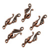 Ancient Style Metal Hook Clasp 25mm Antique Copper Plated (Pack of 10 sets)