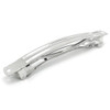 BARRETTE style hair clip base 4 Inch Silver tone