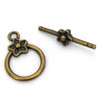 TOGGLE CLASP-Round Flower 23mm Antique Bronze