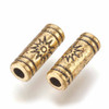 Small Metal Tube Bead 9.5mm Antique Gold