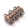 MAGNETIC CLASP 3-LOOP 19x14mm Antique Copper