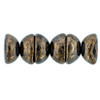 JET BRONZE PICASSO TEACUP 2x4mm Czech Glass Beads