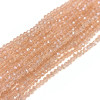 Chinese Crystal Rondelle Beads 3x2mm LT. PEACH LUSTER