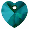 Swarovski Crystal Heart Pendant  EMERALD SHIMMER 6228