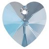 ELITE Eureka Crystal Heart Pendant 18mm AQUA SHIMMER 6228