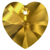 ELITE Eureka Crystal Heart Pendant 10mm GOLDEN TOPAZ 6228