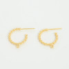 SPHERICAL EARRING POSTS 17mm 18K Gold Plated