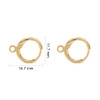 Gold Plated Ear Wire LEVERBACK w/Loop 15x11mm