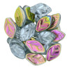 LEAF Czech Glass Beads ALEXANDRITE VITRAIL 12x7mm