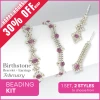 Birthstone Color Classy Bracelet & Earrings Beading Kit FEBRUARY
