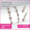 Birthstone Color Classy Bracelet & Earrings Beading Kit FEBRUARY Amethyst crystal
