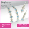 Birthstone Color Classy Bracelet & Earrings Beading Kit MARCH Aquamarine crystal