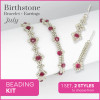 Birthstone Color Classy Bracelet & Earrings Beading Kit JULY Scarlet Ruby crystal
