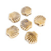 Handmade Porcelain Shell Beads 13x14mm SAND BEIGE WASH