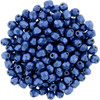 Firepolish 3mm Czech Glass Beads SATURATED METALLIC NAVY PEONY