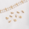 CUBIC ZIRCONIA SPACER BEAD 7mm 14K Gold Plated
