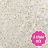 Miyuki ROUND Seed Beads SIZE MIX GILT LINED OPAL WHITE